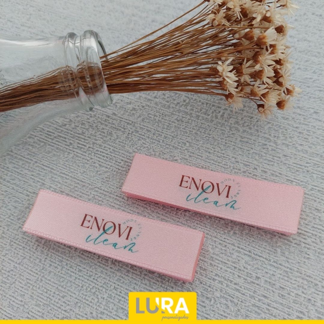 Etiqueta de Cetim Rosa Etiqueta de Cetim Rosa