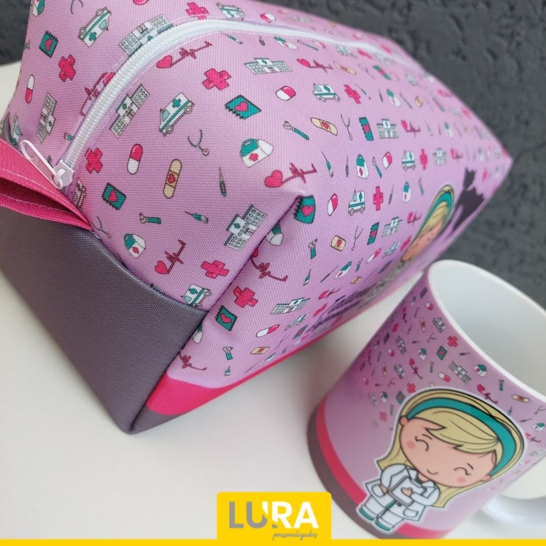 Necessaire e Caneca Personalizada Enfermeira